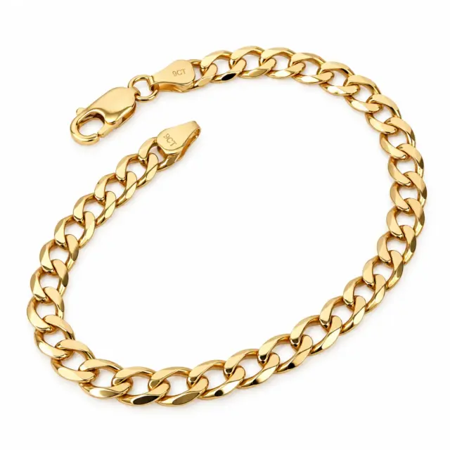 9ct Yellow Gold Solid Curb Link Bracelet – 21cm | 9.90g | Made in New Zealand - 9CTCURB21CM