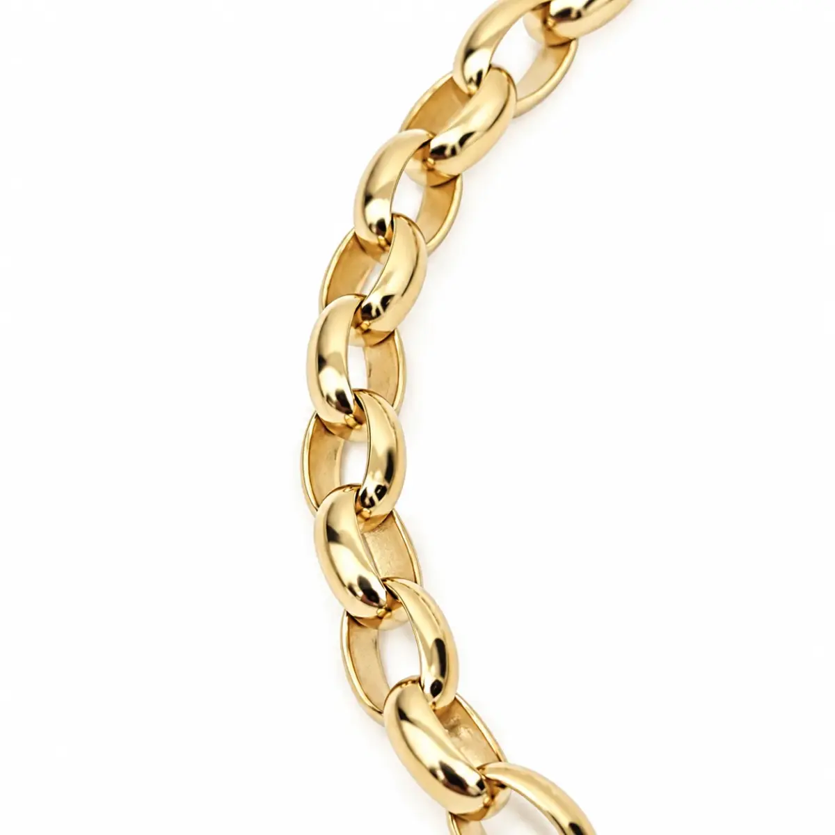 9ct Yellow Gold Solid Oval Belcher Bracelet with Puff Heart Padlock & Safety Chain – 21cm | 16.50g | Made in Italy - 9B9049