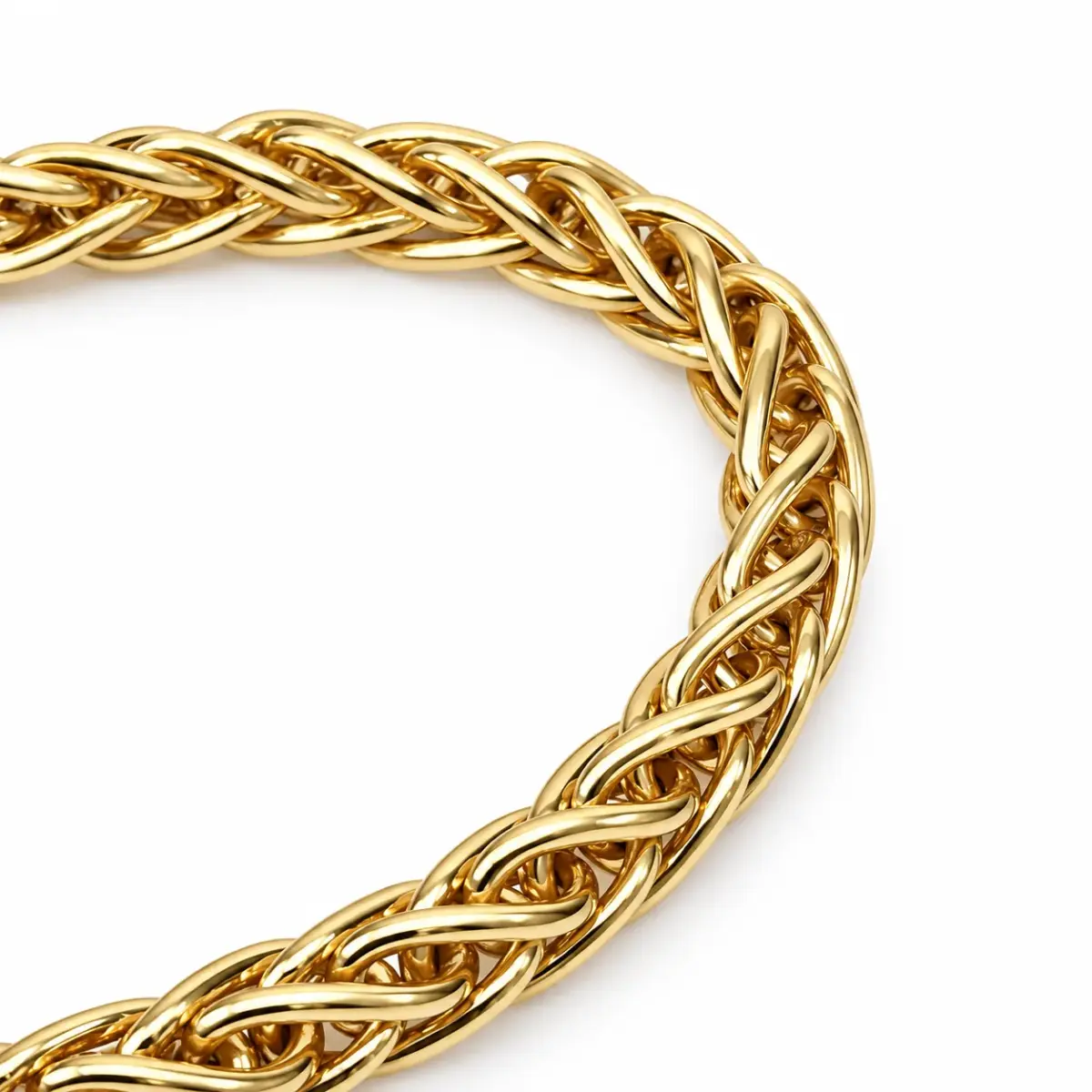 9ct Yellow Gold Solid Wheatsheaf Bracelet – 21cm | 18g | 4.50mm Wide | Made in New Zealand - 9B906721CM