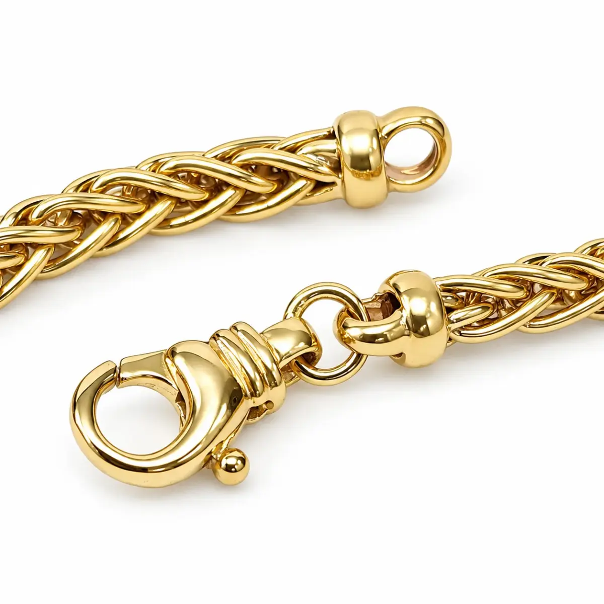 9ct Yellow Gold Solid Wheatsheaf Bracelet – 21cm | 18g | 4.50mm Wide | Made in New Zealand - 9B906721CM