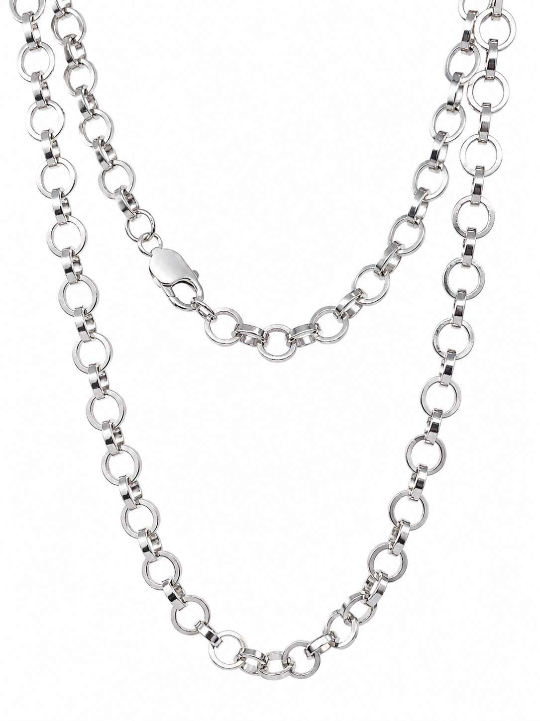 Sterling Silver Solid Square Round Link Chain – 9mm - CYBA222 Sterling Silver Chains 