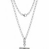 Sterling Silver B3 Solid Round Belcher T-Bar Necklace 55cm – 27.60g | NZ Made