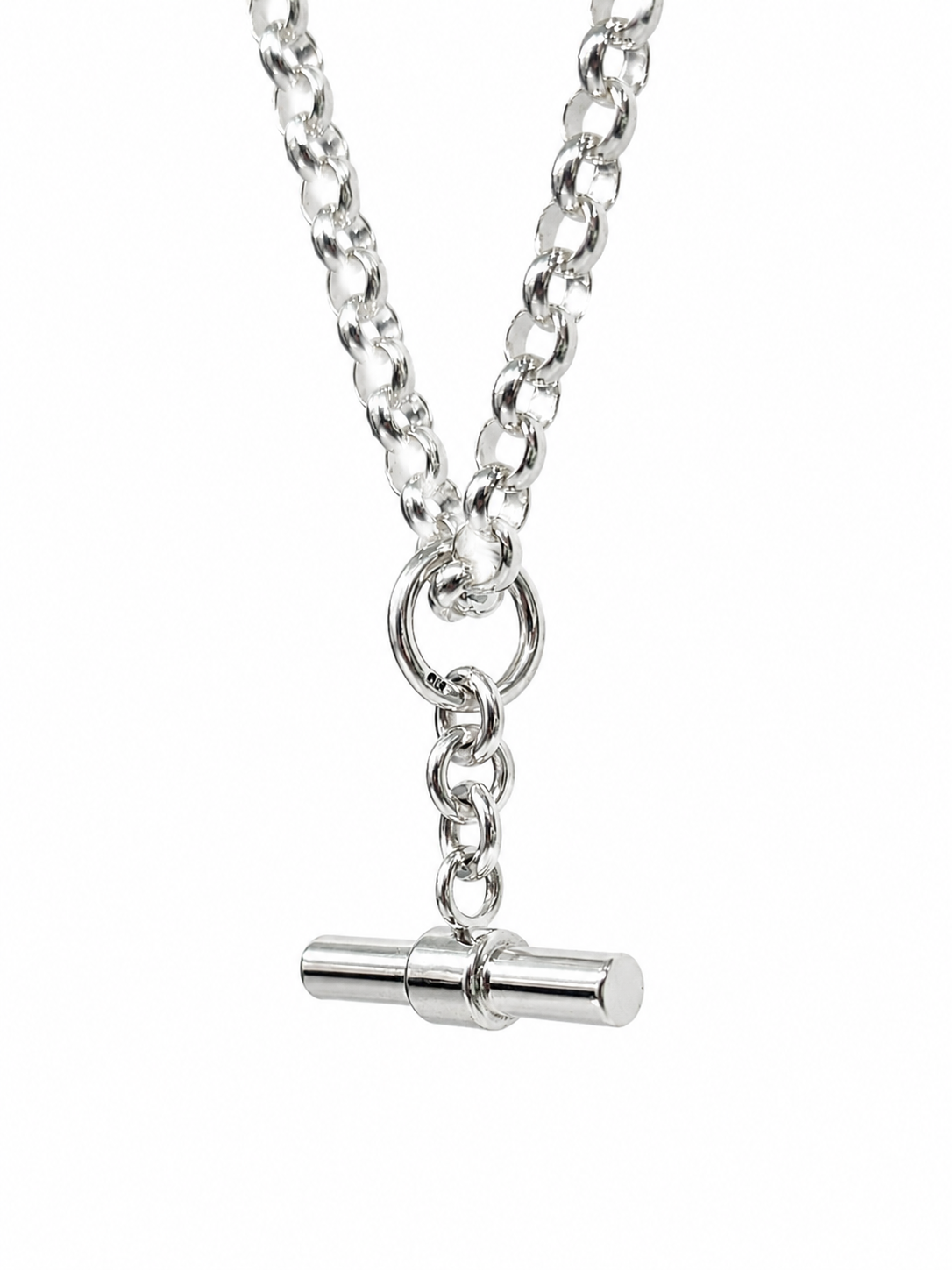 Sterling Silver B3 Solid Round Belcher T-Bar Necklace 55cm – 27.60g | NZ Made Sterling Silver Chains Sterling Silver B3 Solid Round Belcher T-Bar Necklace 55cm – 27.60g | NZ Made Sterling Silver Chains
