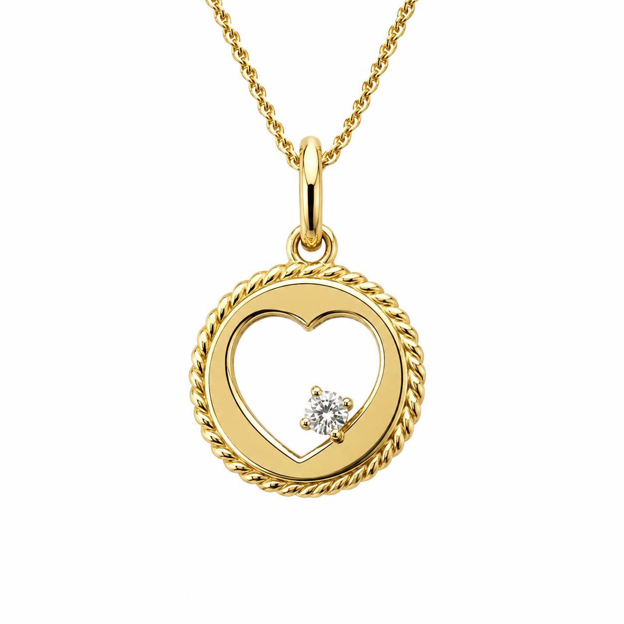 9ct Yellow Gold 0.05ct Natural Diamond Open Heart Pendant – NZ Made - 9P0095 Sterling Silver Chains 9ct Yellow Gold 0.05ct Natural Diamond Open Heart Pendant – NZ Made - 9P0095 Sterling Silver Chains