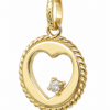 9ct Yellow Gold 0.05ct Natural Diamond Open Heart Pendant – NZ Made - 9P0095