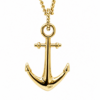 9ct Yellow Gold Solid Anchor Pendant with Fancy Top Ring – NZ Made - 9P0089