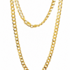 9ct Yellow Gold Flat Bevelled Sided Diamond-Cut 150 Gauge Curb Chain – 60cm