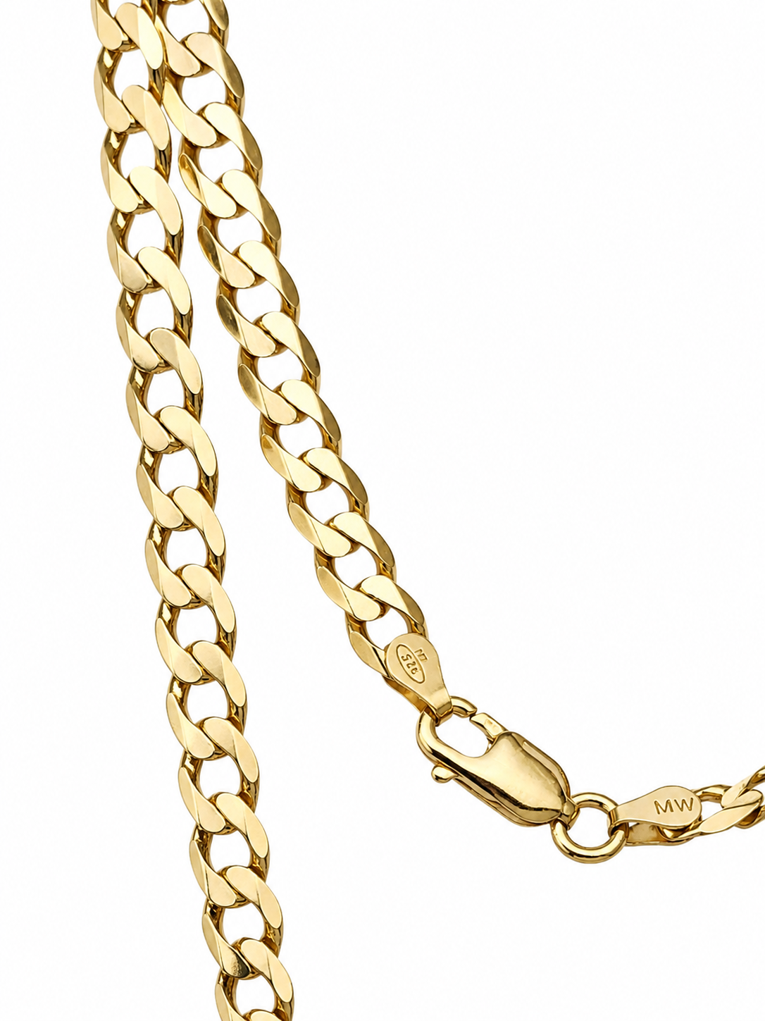 9ct Yellow Gold Flat Bevelled Sided Diamond-Cut 150 Gauge Curb Chain – 60cm Sterling Silver Chains 9ct Yellow Gold Flat Bevelled Sided Diamond-Cut 150 Gauge Curb Chain – 60cm Sterling Silver Chains
