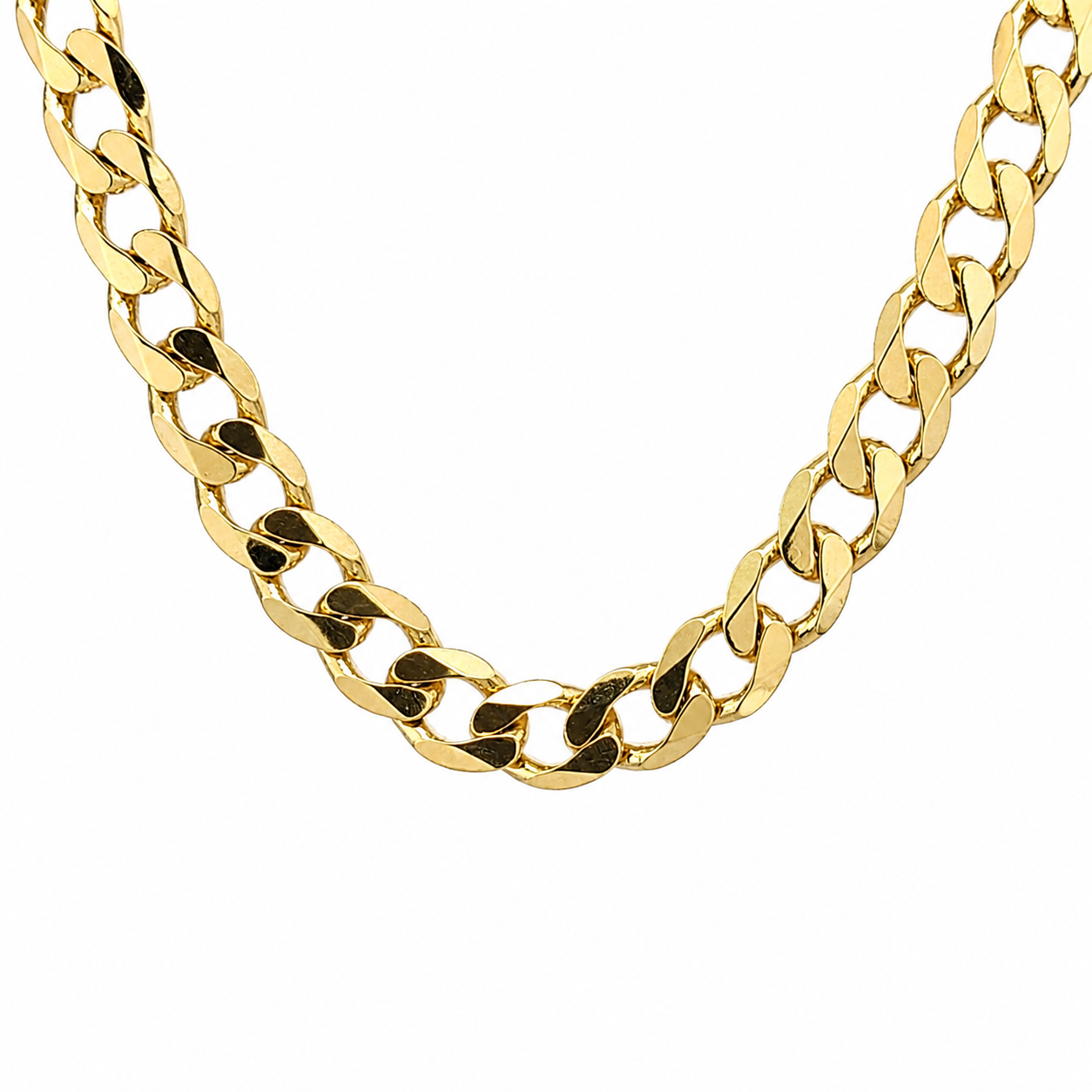 9ct Yellow Gold Flat Bevelled Sided Diamond-Cut 150 Gauge Curb Chain – 60cm Sterling Silver Chains 9ct Yellow Gold Flat Bevelled Sided Diamond-Cut 150 Gauge Curb Chain – 60cm Sterling Silver Chains
