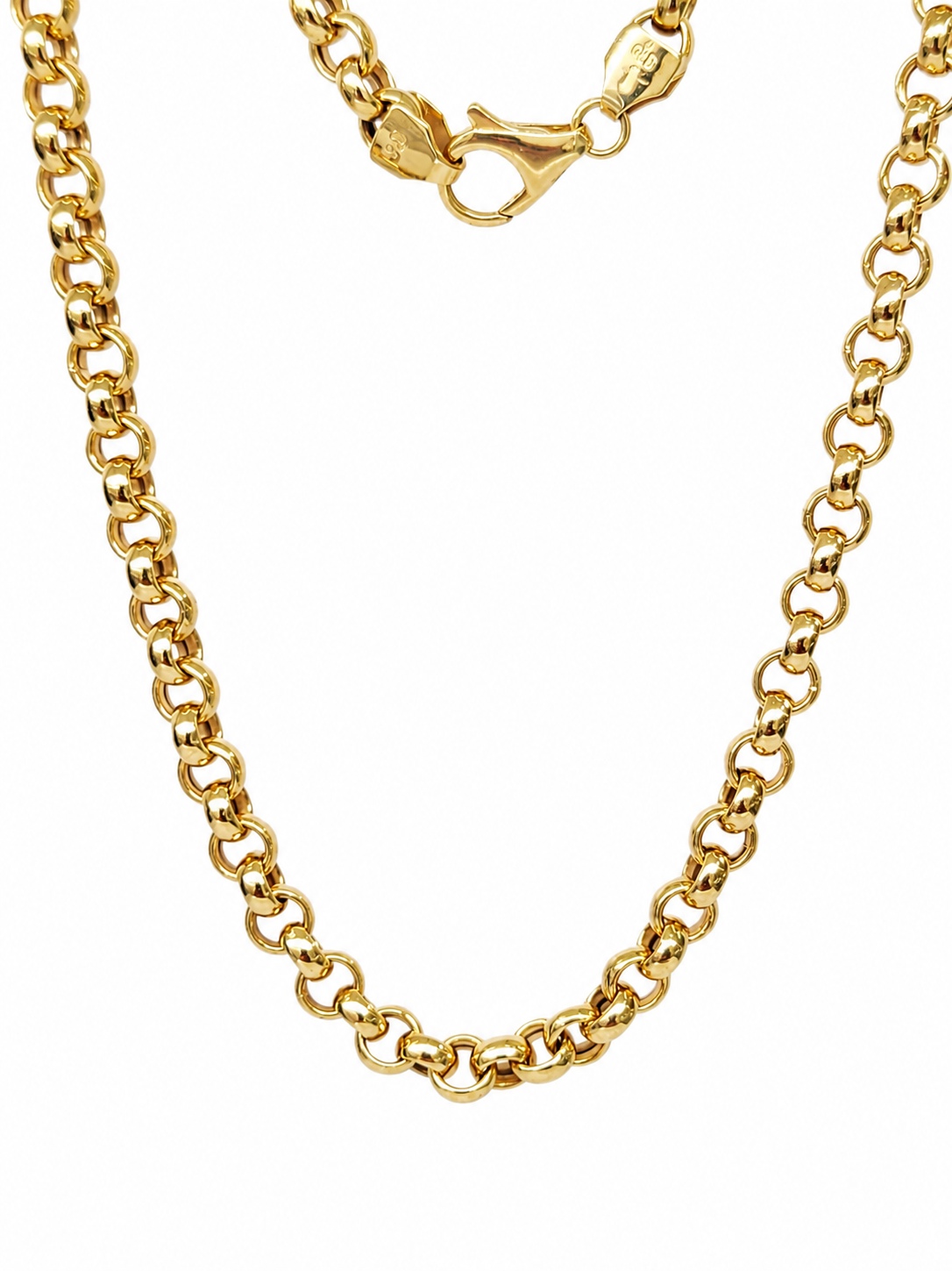 9ct Yellow Gold Hollow Round Belcher Chain – 5.50mm – 55cm & 60cm – Made in Italy Sterling Silver Chains 9ct Yellow Gold Hollow Round Belcher Chain – 5.50mm – 55cm & 60cm – Made in Italy Sterling Silver Chains