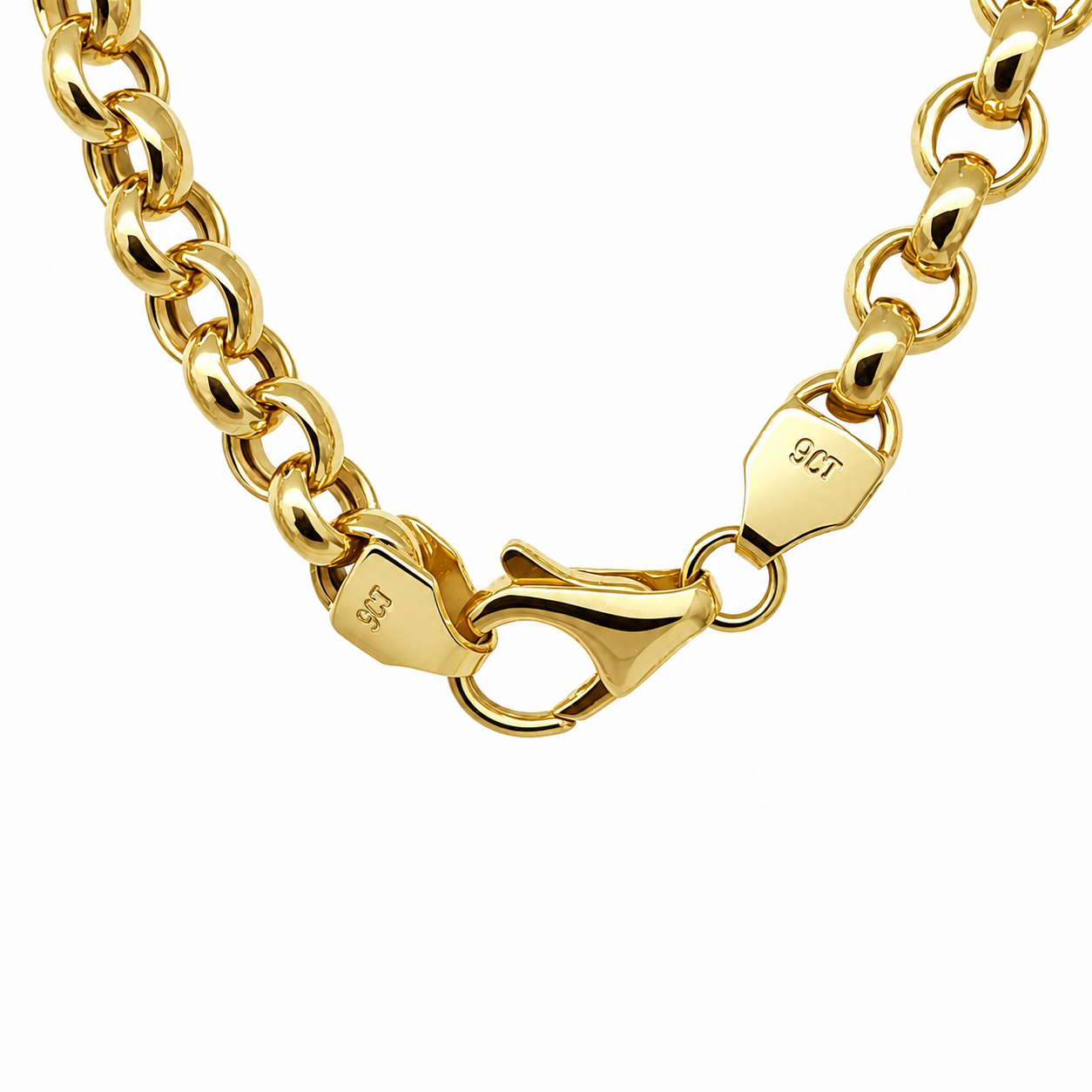 9ct Yellow Gold Hollow Round Belcher Chain – 5.50mm – 55cm & 60cm – Made in Italy Sterling Silver Chains 9ct Yellow Gold Hollow Round Belcher Chain – 5.50mm – 55cm & 60cm – Made in Italy Sterling Silver Chains