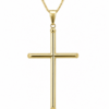 9ct Yellow Gold Italian Made Chiselled Edge Cross Pendant – 47mm - 9Y5P0012