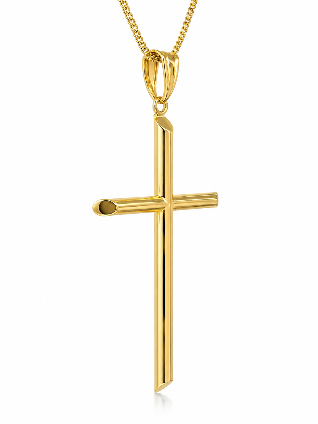 9ct Yellow Gold Italian Made Chiselled Edge Cross Pendant – 47mm - 9Y5P0012 Sterling Silver Chains 9ct Yellow Gold Italian Made Chiselled Edge Cross Pendant – 47mm - 9Y5P0012 Sterling Silver Chains