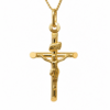 9ct Yellow Gold Italian Made Crucifix Pendant with INRI – 30mm - 9Y5P0020