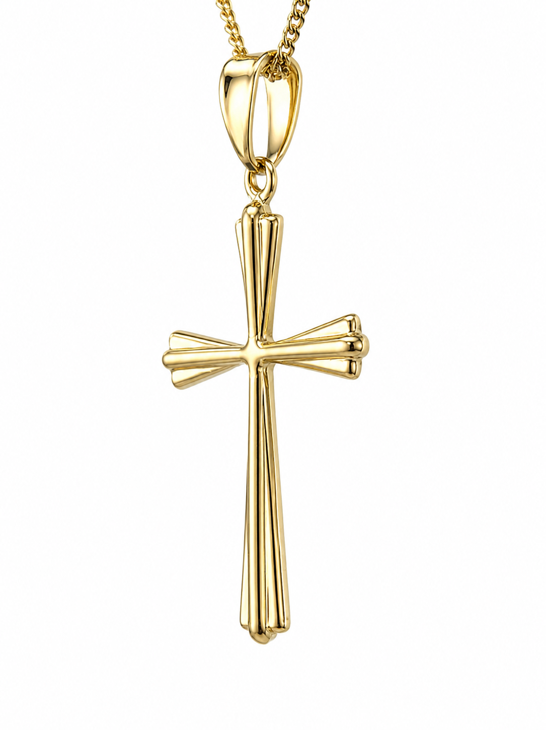 9ct Yellow Gold Italian Made Fancy Flared Cross Pendant – 30.5mm - 9Y5P0013 Sterling Silver Chains 9ct Yellow Gold Italian Made Fancy Flared Cross Pendant – 30.5mm - 9Y5P0013 Sterling Silver Chains