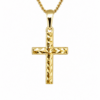 9ct Yellow Gold Italian Made Diamond-Cut Cross Pendant – 17mm - 9Y5P0219