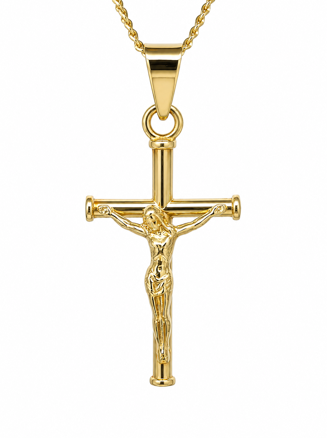 9ct Yellow Gold Italian Made Fancy Crucifix Pendant – 26.1mm - 9Y5P0326 Sterling Silver Chains 