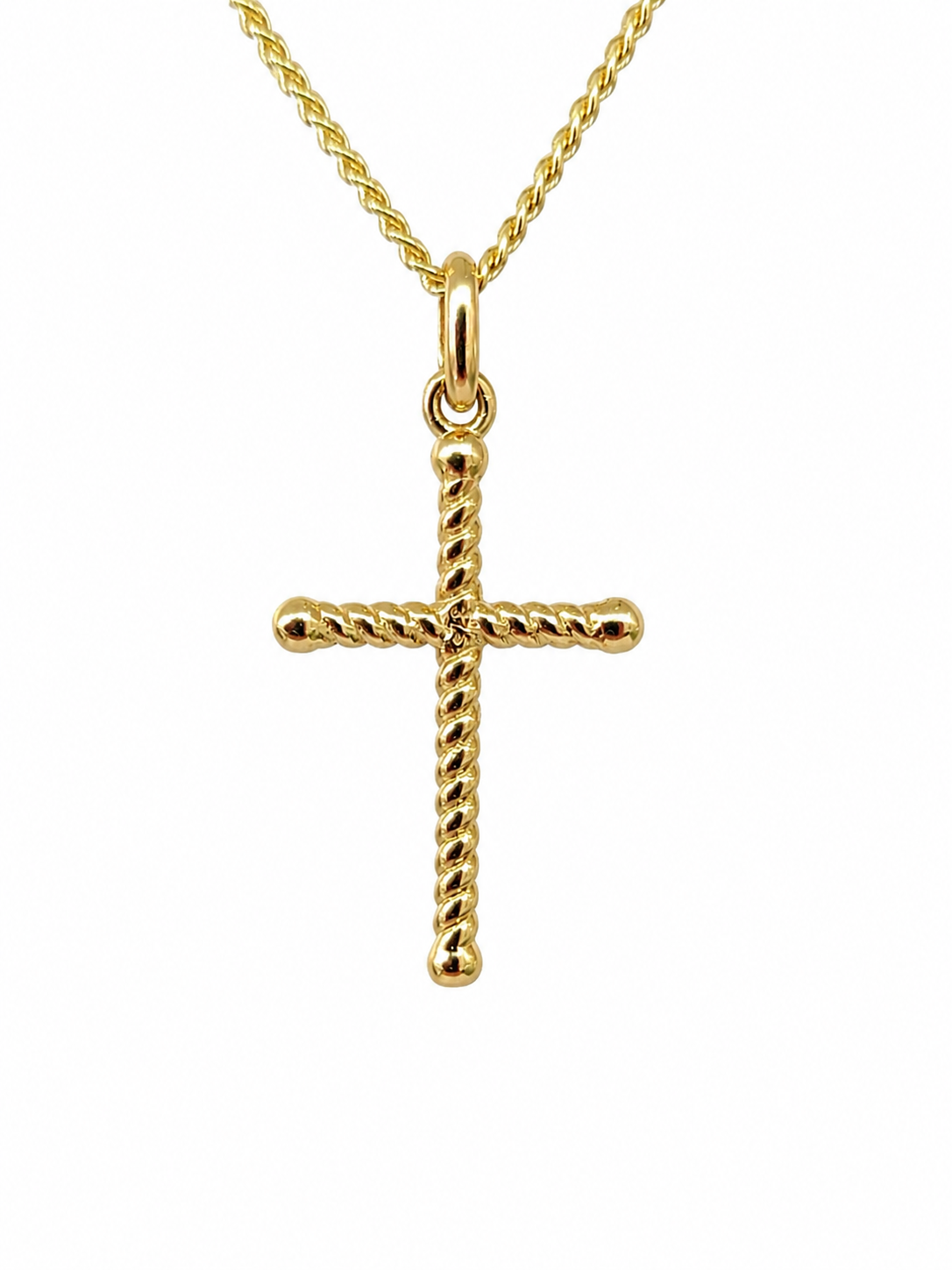 9ct Yellow Gold Italian Made Fancy Twisted Rope Cross Pendant – 20mm - 9Y5P0170 Sterling Silver Chains 9ct Yellow Gold Italian Made Fancy Twisted Rope Cross Pendant – 20mm - 9Y5P0170 Sterling Silver Chains