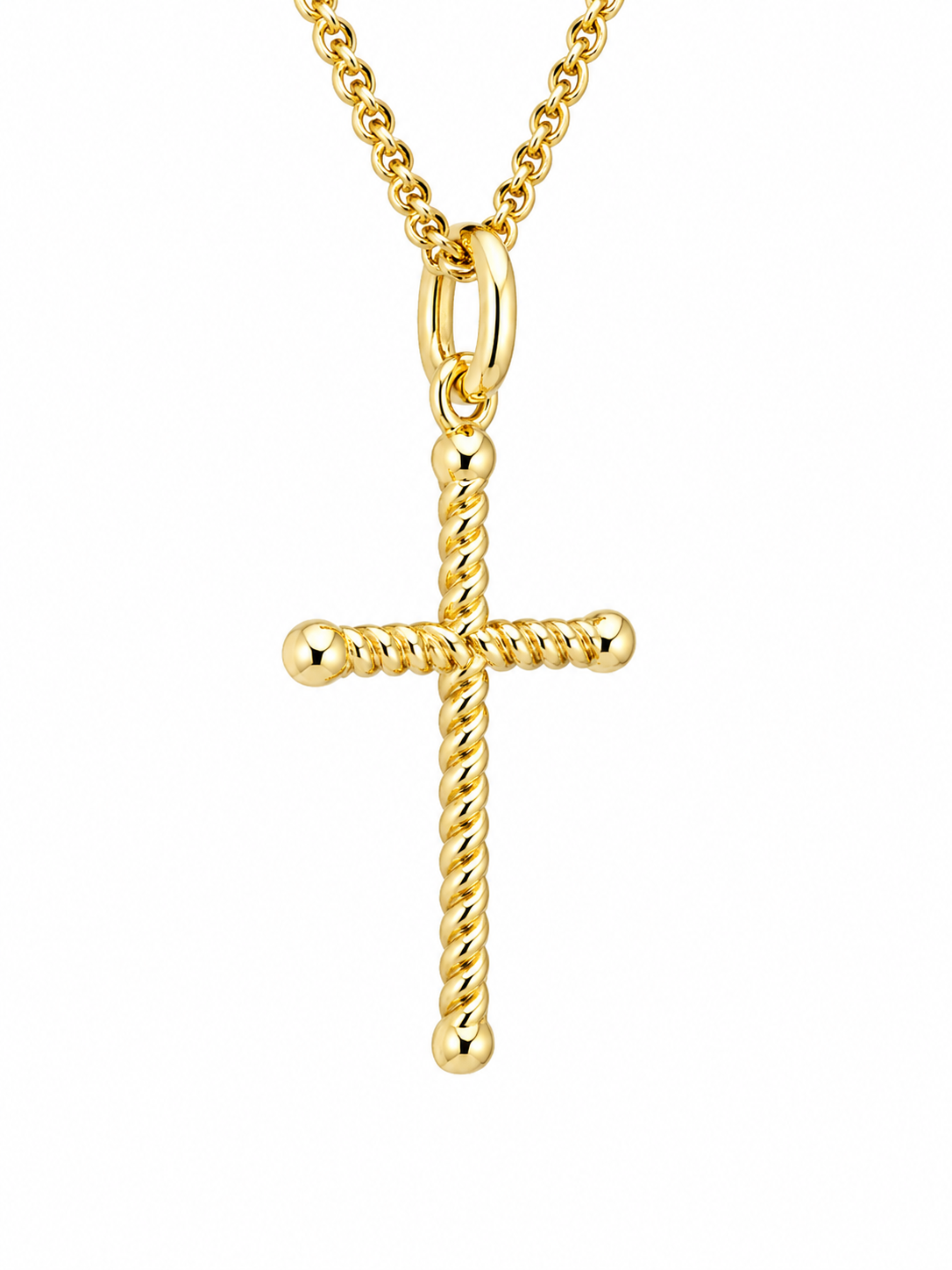9ct Yellow Gold Italian Made Fancy Twisted Rope Cross Pendant – 20mm - 9Y5P0170 Sterling Silver Chains 9ct Yellow Gold Italian Made Fancy Twisted Rope Cross Pendant – 20mm - 9Y5P0170 Sterling Silver Chains
