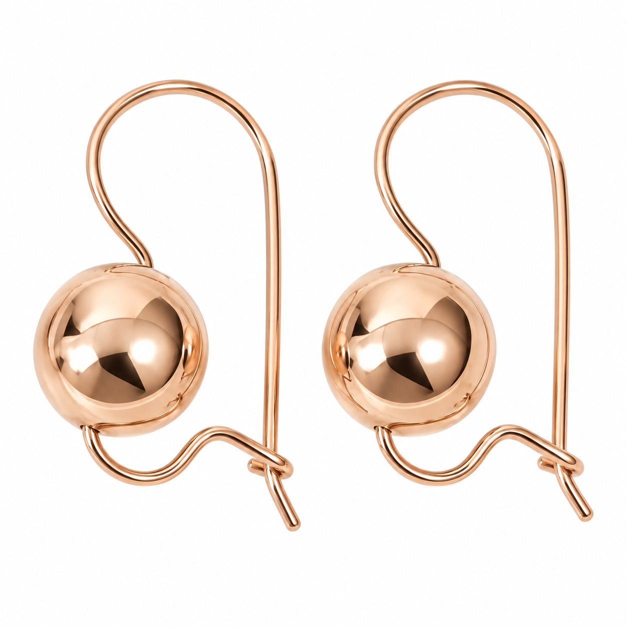 9ct Rose Gold 9.5mm Spinning Euroball Earrings STERLING SILVER EARRINGS 9ct Rose Gold 9.5mm Spinning Euroball Earrings STERLING SILVER EARRINGS