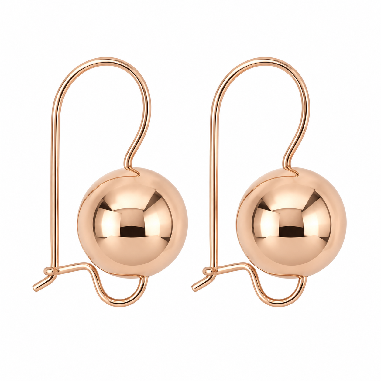 9ct Rose Gold 11mm Spinning Euroball Earrings STERLING SILVER EARRINGS 9ct Rose Gold 11mm Spinning Euroball Earrings STERLING SILVER EARRINGS