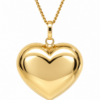 9ct Yellow Gold Italian Puff Heart Pendant – 20mm
