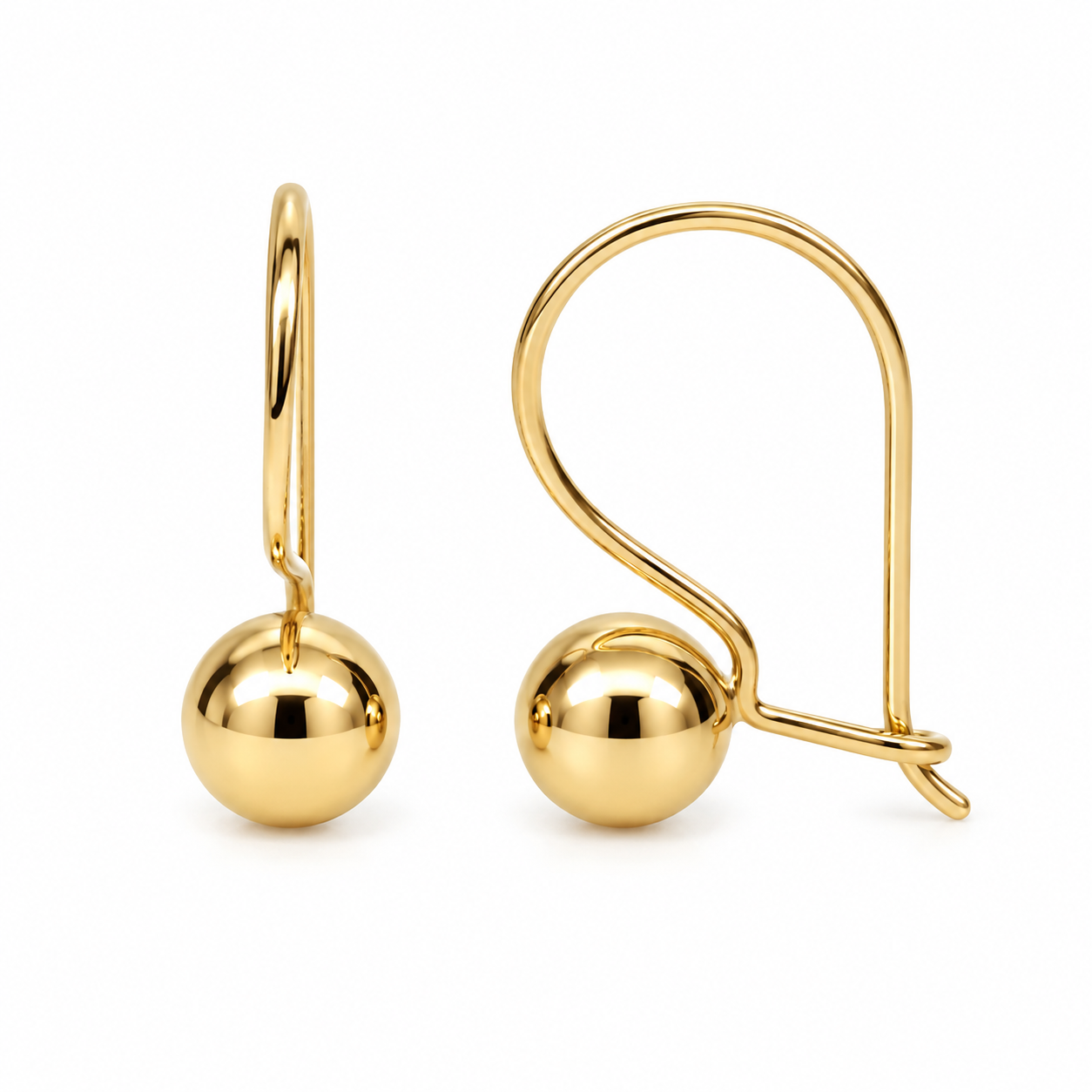 9ct Yellow Gold 6mm Fixed Euroball Earrings STERLING SILVER EARRINGS 9ct Yellow Gold 6mm Fixed Euroball Earrings STERLING SILVER EARRINGS