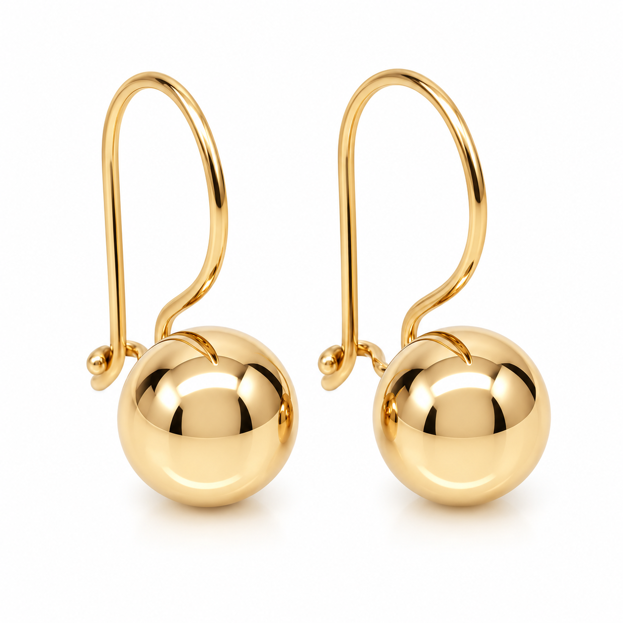 9ct Yellow Gold 8mm Fixed Euroball Earrings STERLING SILVER EARRINGS 9ct Yellow Gold 8mm Fixed Euroball Earrings STERLING SILVER EARRINGS