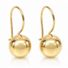 9ct Yellow Gold 9.5mm Fixed Euroball Earrings