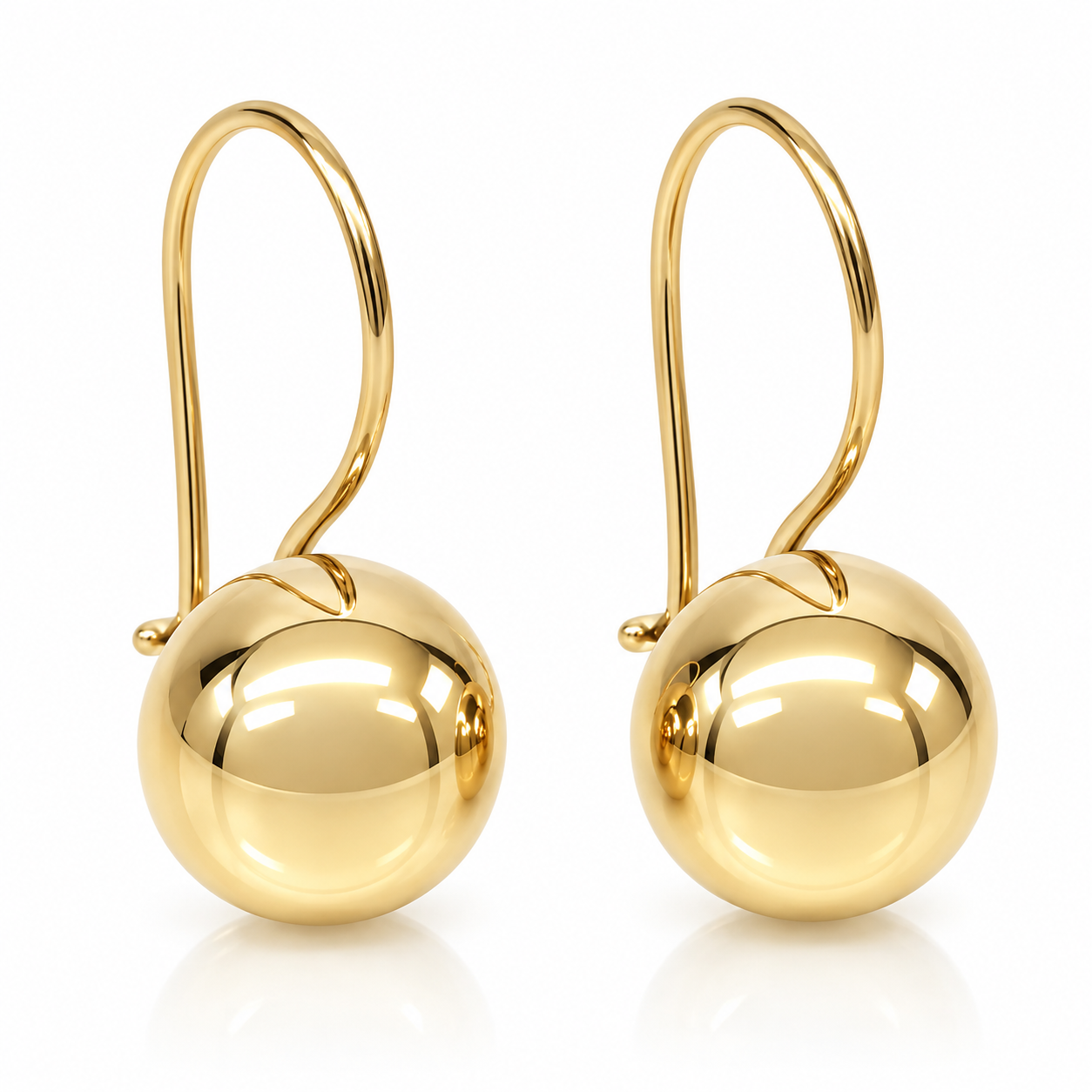 9ct Yellow Gold 9.5mm Fixed Euroball Earrings STERLING SILVER EARRINGS 9ct Yellow Gold 9.5mm Fixed Euroball Earrings STERLING SILVER EARRINGS