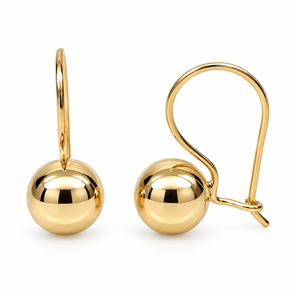 9ct Yellow Gold 9.5mm Fixed Euroball Earrings STERLING SILVER EARRINGS 9ct Yellow Gold 9.5mm Fixed Euroball Earrings STERLING SILVER EARRINGS