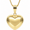 9ct Yellow Gold Italian Puff Heart Pendant – 16mm