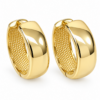 9ct Yellow Gold Italian Wide Huggie Earrings – 5.30mm x 11.50mm