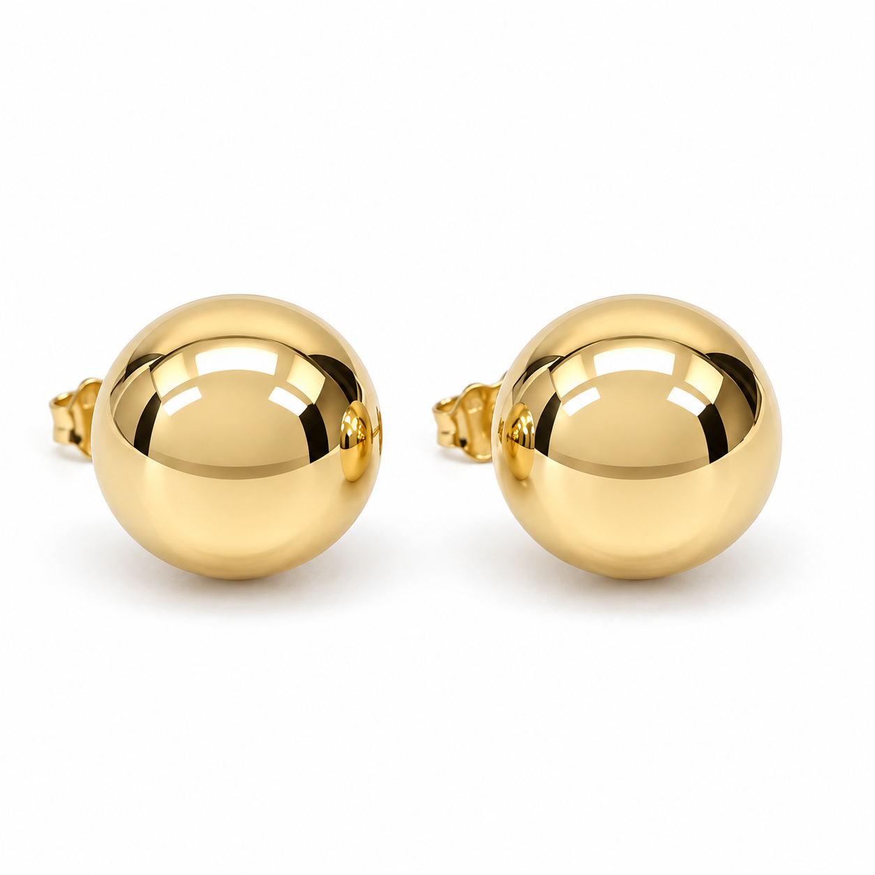 9ct Yellow Gold 12.5mm Full Ball Stud Earrings – Italian Made STERLING SILVER EARRINGS 9ct Yellow Gold 12.5mm Full Ball Stud Earrings – Italian Made STERLING SILVER EARRINGS