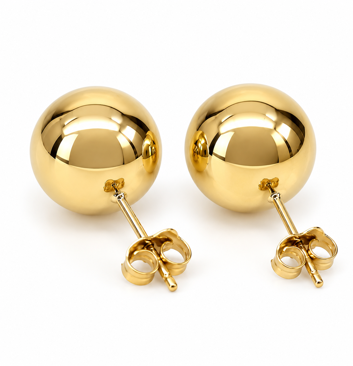 9ct Yellow Gold 12.5mm Full Ball Stud Earrings – Italian Made STERLING SILVER EARRINGS 9ct Yellow Gold 12.5mm Full Ball Stud Earrings – Italian Made STERLING SILVER EARRINGS