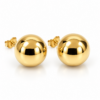 9ct Yellow Gold 14mm Full Ball Stud Earrings – Italian Made