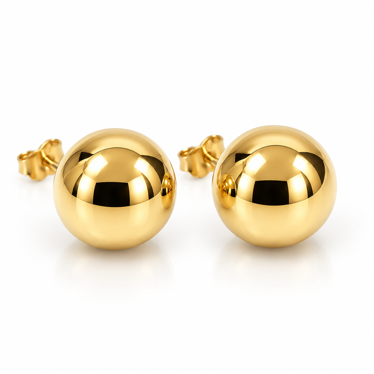 9ct Yellow Gold 14mm Full Ball Stud Earrings – Italian Made STERLING SILVER EARRINGS 9ct Yellow Gold 14mm Full Ball Stud Earrings – Italian Made STERLING SILVER EARRINGS