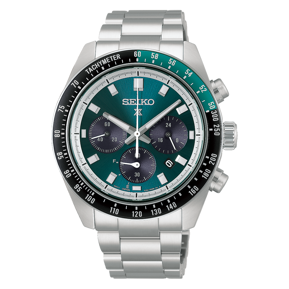 Seiko Prospex Speedtimer Solar Chronograph HBJ003P – Green Dial Greenstone?Jewellery 