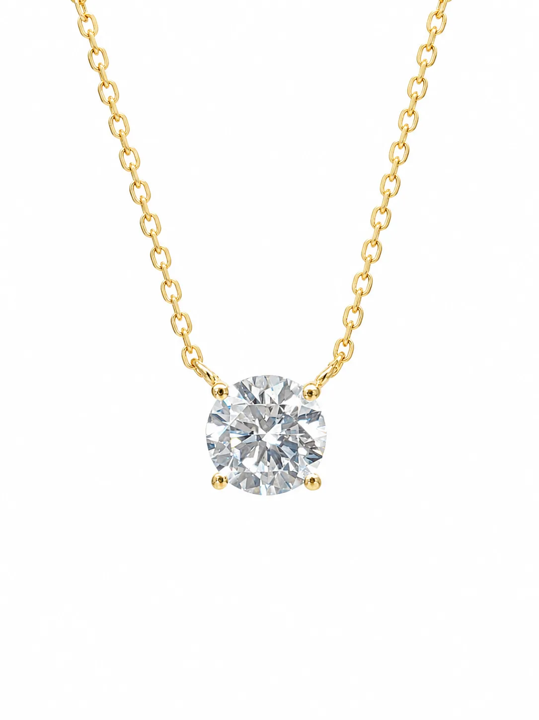 9ct Yellow Gold 1.00ct Round Lab-Grown Diamond Solitaire Pendant & Chain - 9YLN1009U
