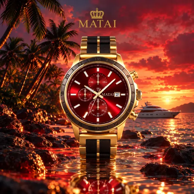 MATAI | EXODUS Timepiece | Gold Crimson