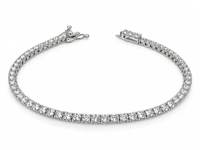 9ct White Gold 4.17ct TDW Lab-Grown Diamond Tennis Bracelet – 18.5cm - MAUBR033