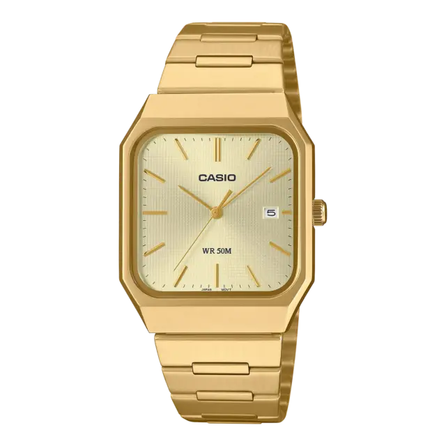 Casio MTP-B185G-9A Men's Gold-Tone Stainless Steel Analog Watch