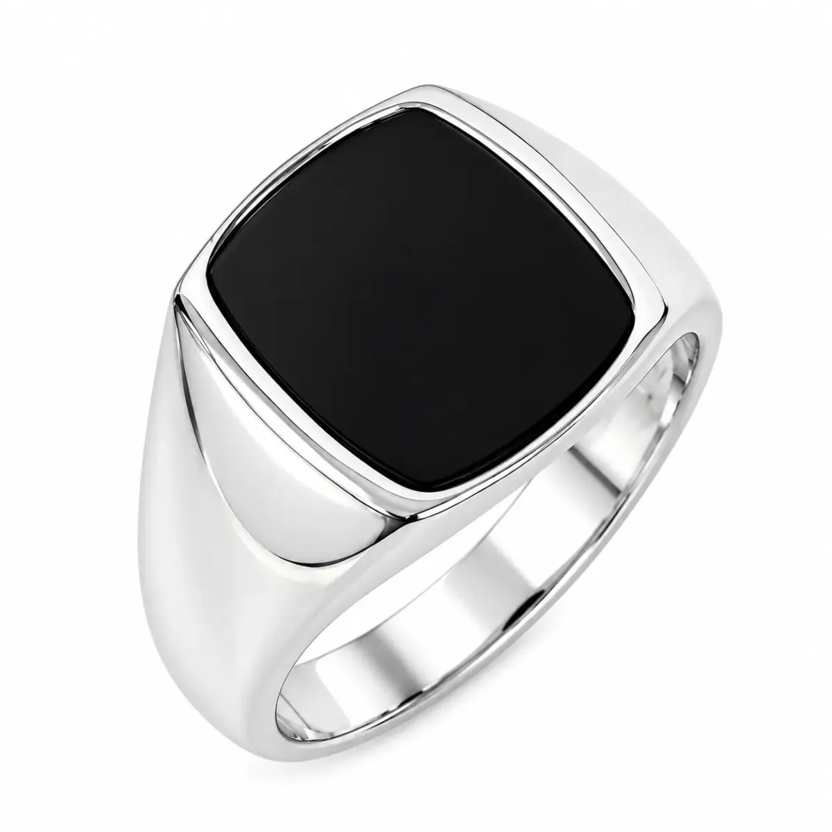Sterling Silver Black Onyx Gents Signet Ring – 14mm - PT2394