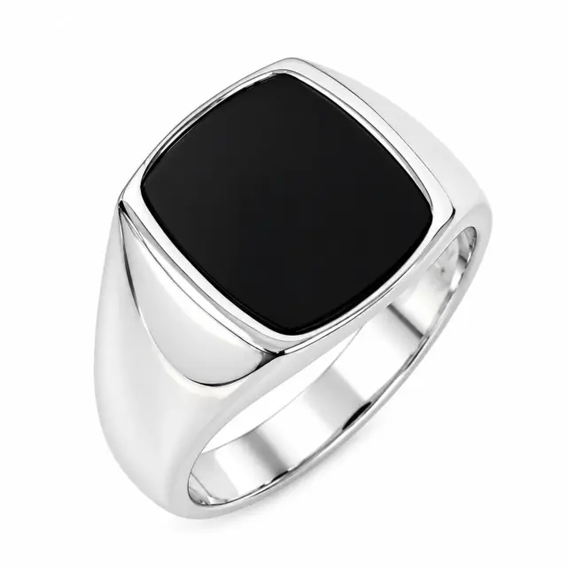 Sterling Silver Black Onyx Gents Signet Ring – 14mm - PT2394