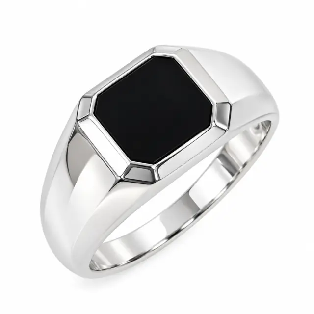 Sterling Silver Black Onyx Gents Signet Ring - PT2398