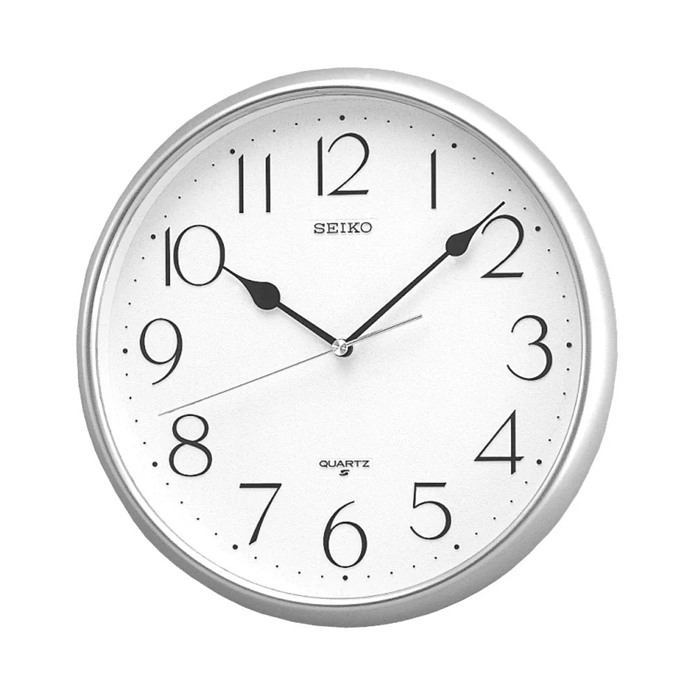 Seiko QXA001-S Silver Wall Clock 28cm – White Dial