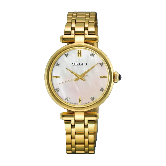 Seiko Discover More HGH008 Women's Mother of Pearl Diamond Dial Quartz Watch