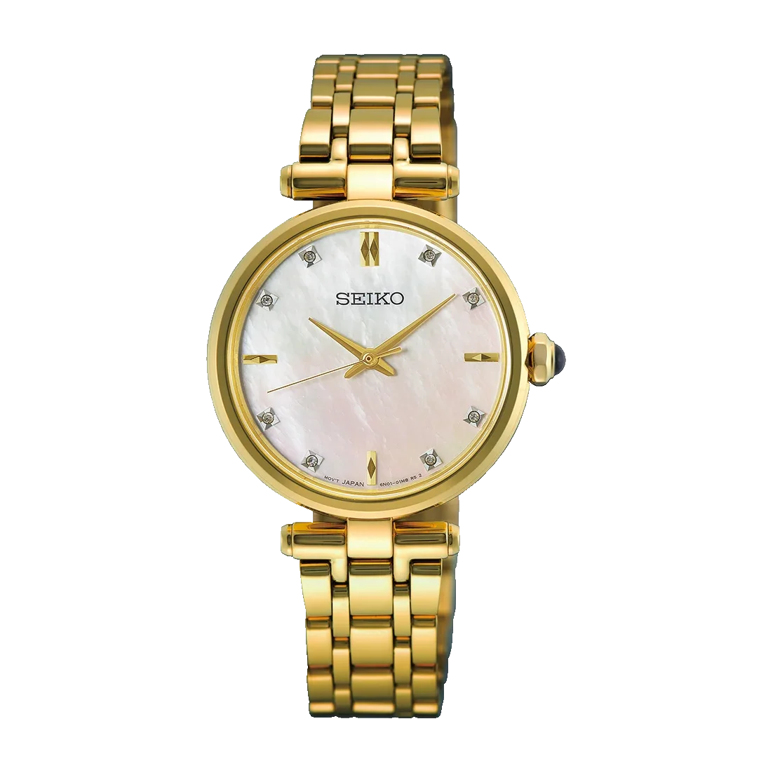 Seiko Discover More HGH008 Women's Mother of Pearl Diamond Dial Quartz Watch