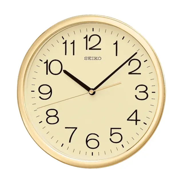 Seiko QXA014-A Gold Wall Clock with Champagne Dial – 31.1cm