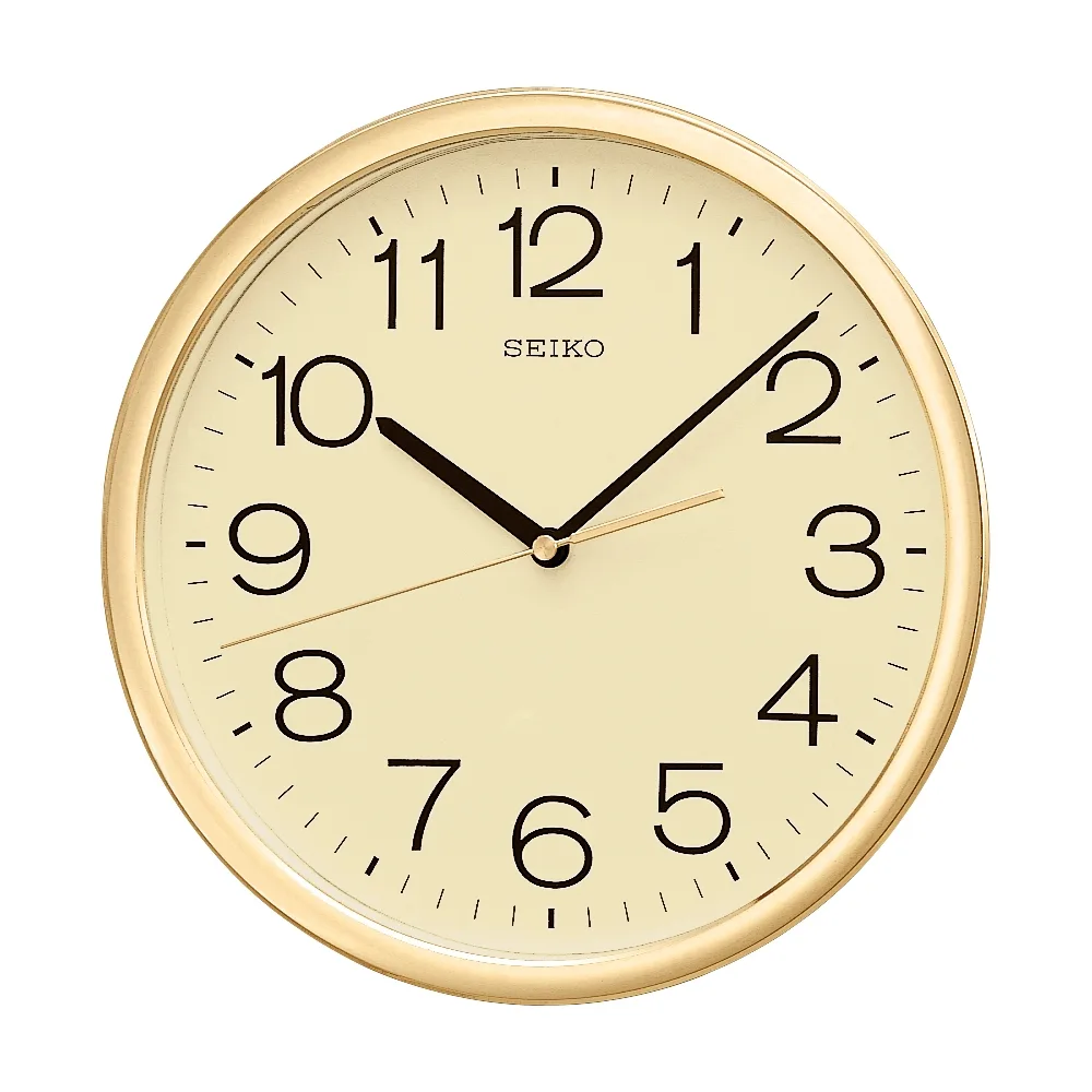 Seiko QXA014-A Gold Wall Clock with Champagne Dial – 31.1cm